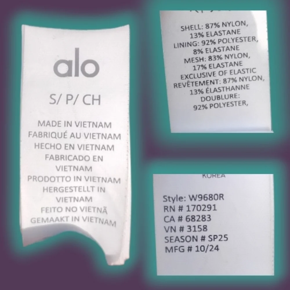 ALO Yoga Airbrush Heart Throb Sports Bra Blk/Wht Sz.Sml - Picture 5 of 5